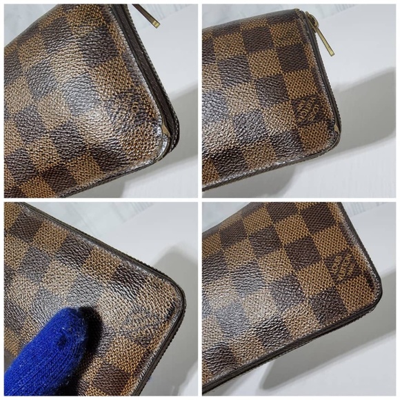 Authentic Louis Vuitton Damier Ebene Canvas Zippy Wallet Brown - Picture 13 of 16